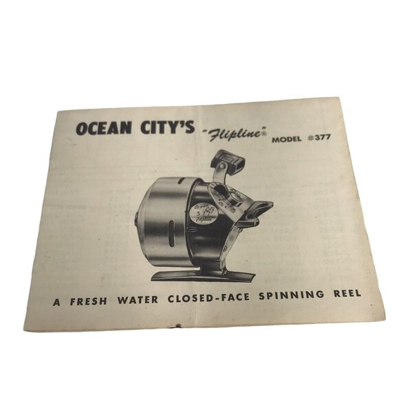 Vintage Ocean City’s Flipline 377 Fishing Reel Instructions Manual NO REEL - Picture 1 of 3
